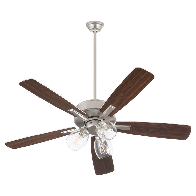 Quorum 4525-03165 52" Ceiling Fan, Satin Nickel