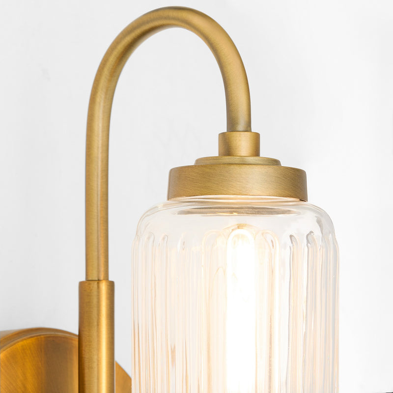 Quorum 5015-1-47 One Light Wall Mount, Brushed Brass