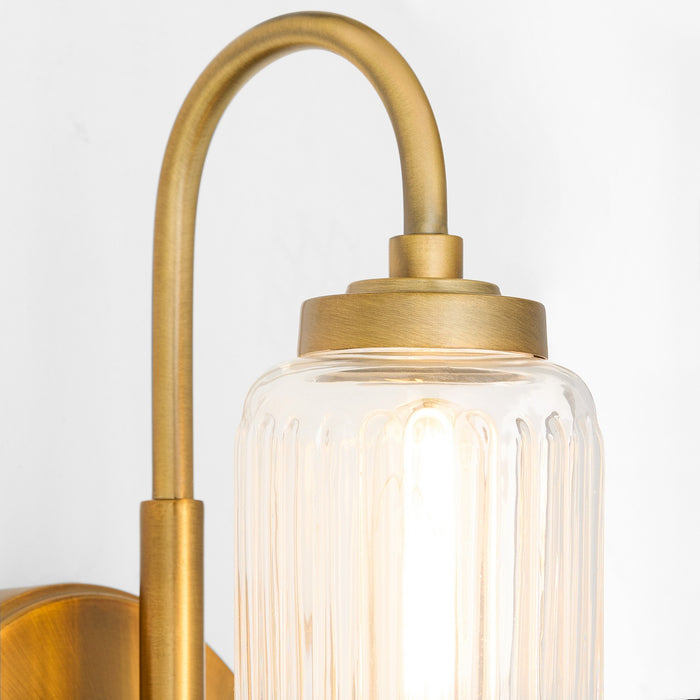 Quorum 5015-1-47 One Light Wall Mount, Brushed Brass