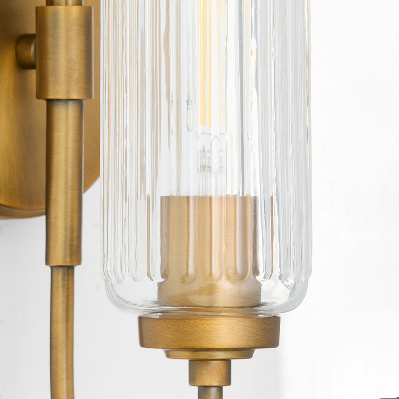 Quorum 5015-1-47 One Light Wall Mount, Brushed Brass