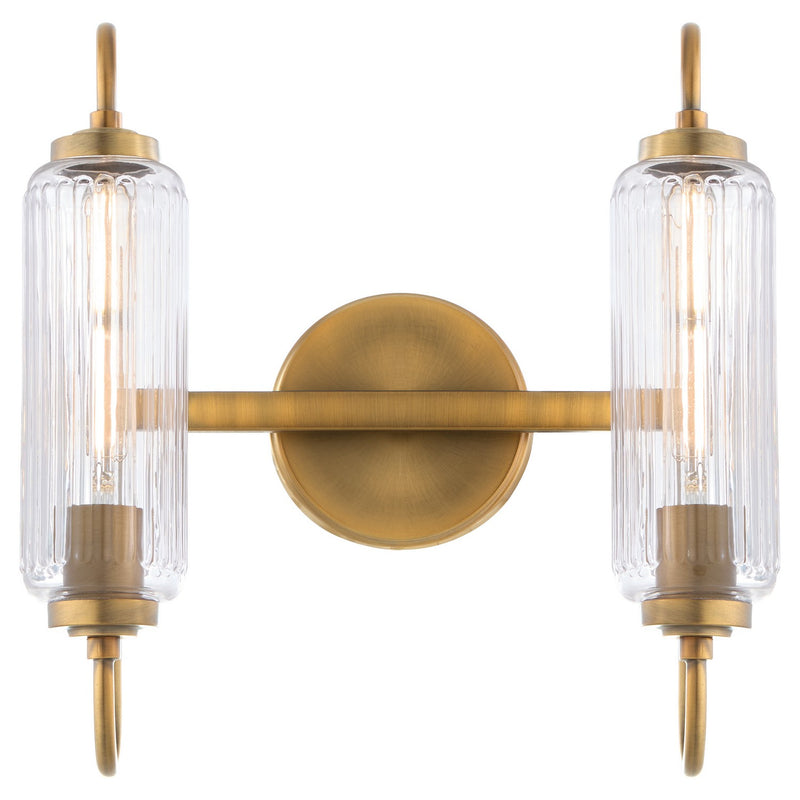 Quorum 5015-2-47 Two Light Vanity, Brushed Brass