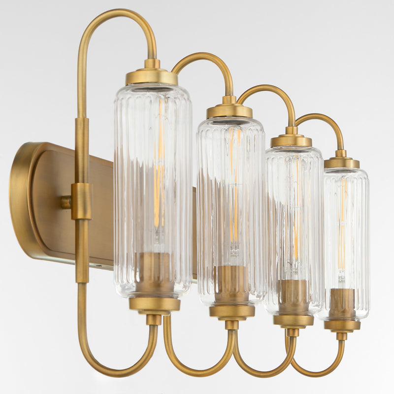 Quorum 5015-4-47 Four Light Vanity, Brushed Brass