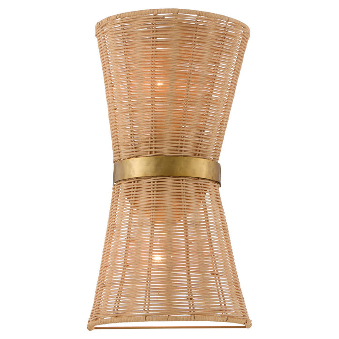 Quorum 5123-47 Two Light Wall Sconce, Brushed Brass