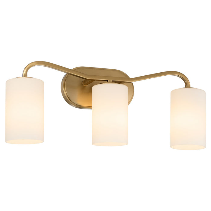 Quorum 5307-3-47 Three Light Vanity, Brushed Brass