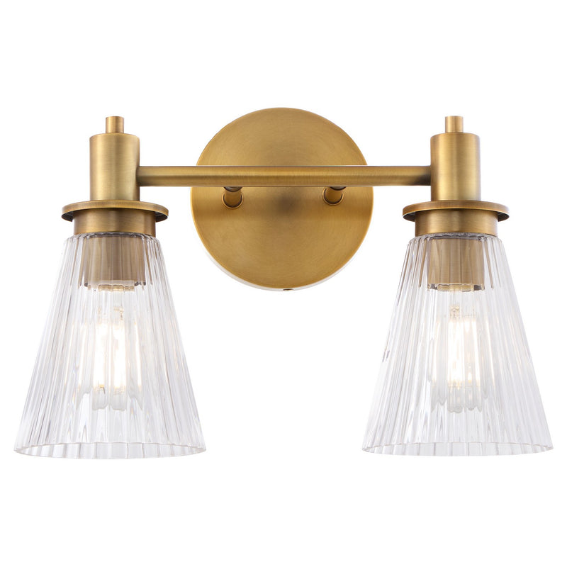 Quorum 5803-2-47 Two Light Vanity, Brushed Brass