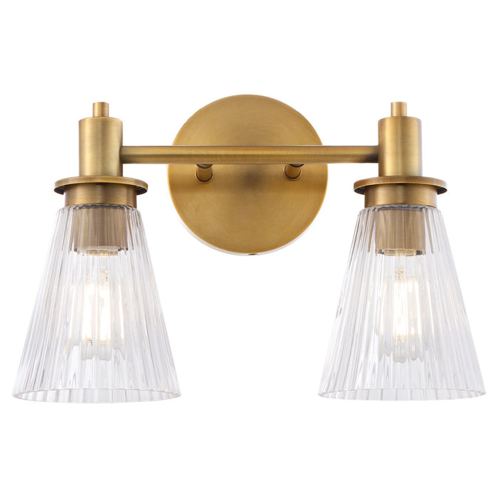 Quorum 5803-2-47 Two Light Vanity, Brushed Brass