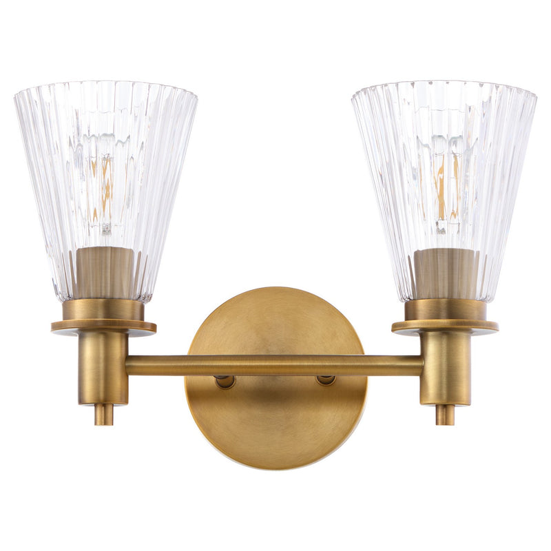 Quorum 5803-2-47 Two Light Vanity, Brushed Brass