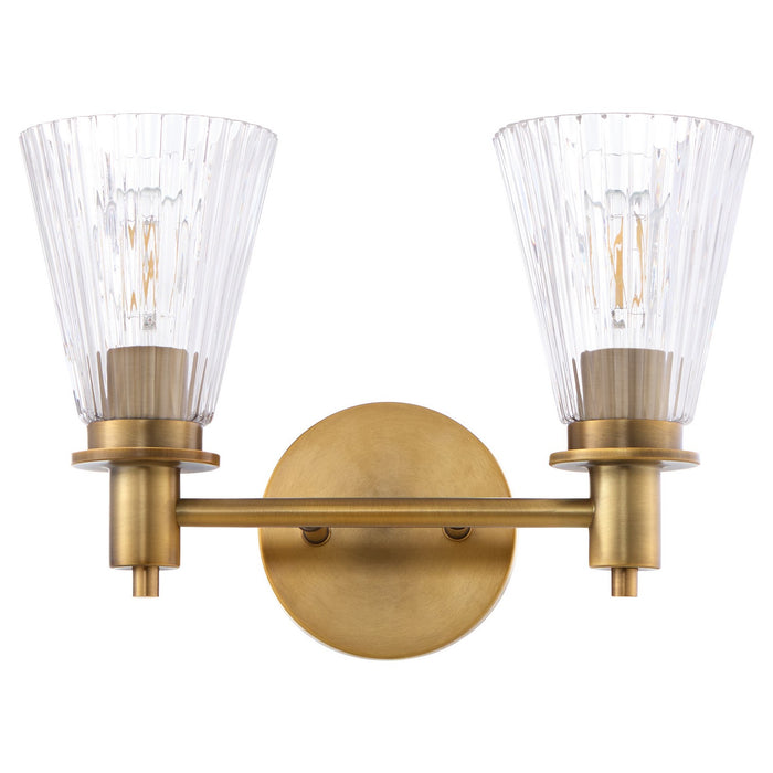 Quorum 5803-2-47 Two Light Vanity, Brushed Brass