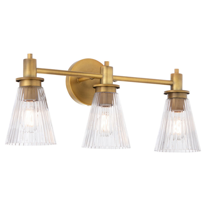 Quorum 5803-3-47 Three Light Vanity, Brushed Brass
