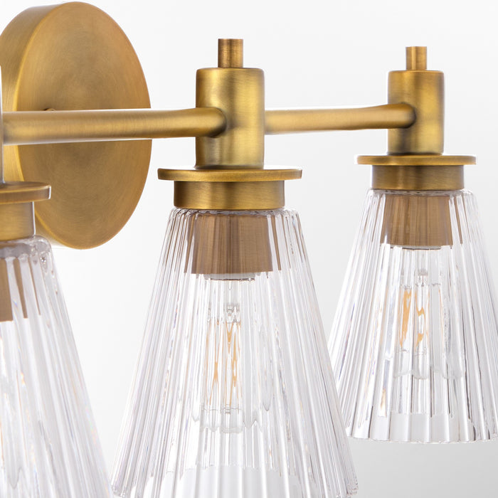 Quorum 5803-3-47 Three Light Vanity, Brushed Brass