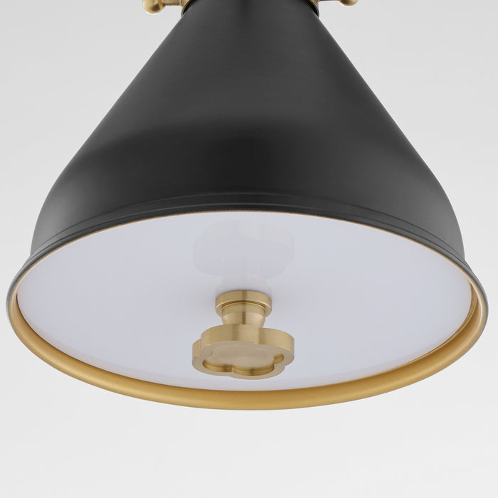 Quorum 5863-1-5980 One Light Wall Mount, Matte Black / Aged Brass
