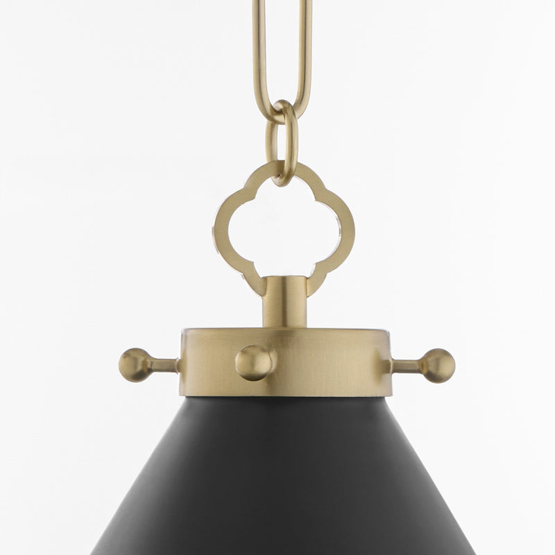 Quorum 5863-1-5980 One Light Wall Mount, Matte Black / Aged Brass