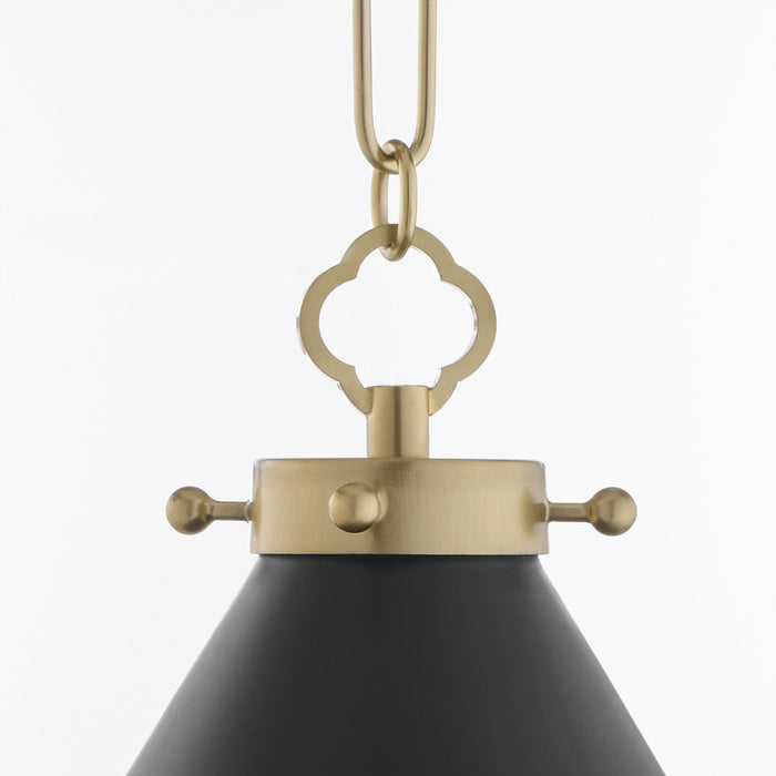 Quorum 5863-1-5980 One Light Wall Mount, Matte Black / Aged Brass
