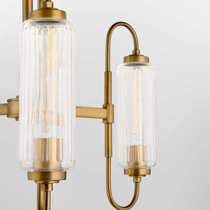 Quorum 6015-3-47 Three Light Chandelier, Brushed Brass