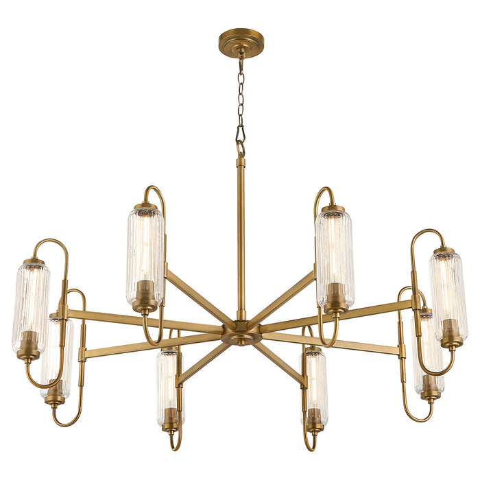 Quorum 6015-8-47 Eight Light Chandelier, Brushed Brass