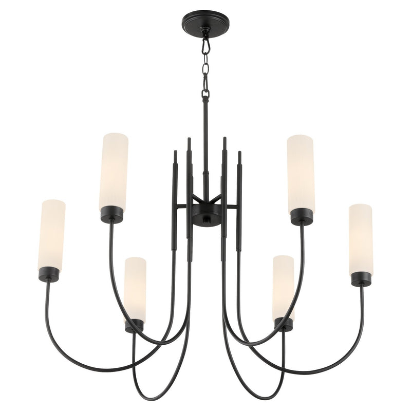 Quorum 6024-6-59 Six Light Chandelier, Matte Black