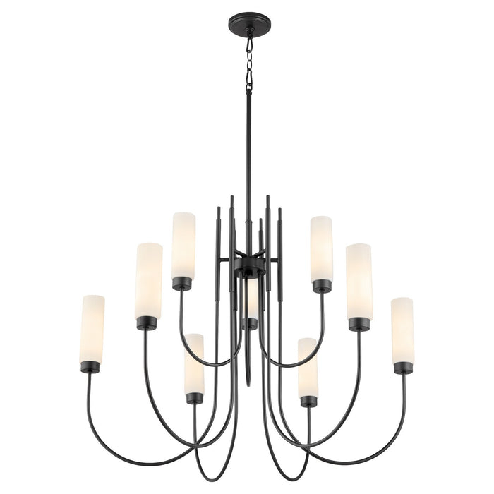 Quorum 6024-9-59 Nine Light Chandelier, Matte Black