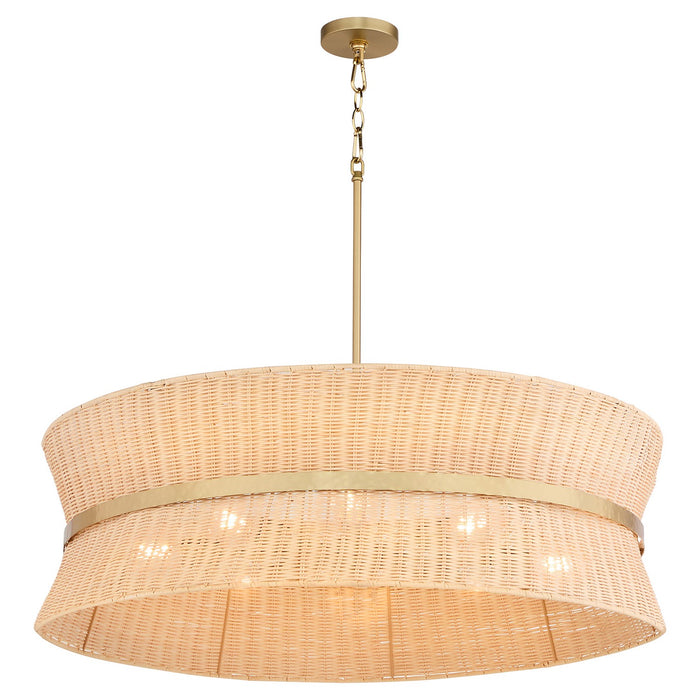 Quorum 6123-8-47 Eight Light Pendant, Brushed Brass