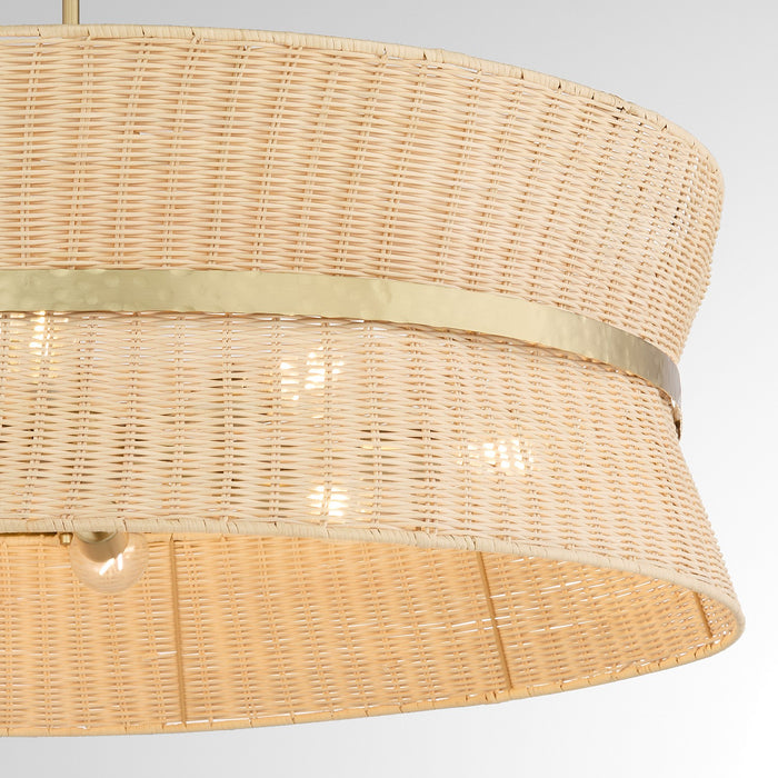 Quorum 6123-8-47 Eight Light Pendant, Brushed Brass