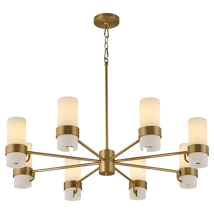 Quorum 6169-8-47 Eight Light Chandelier, Brushed Brass