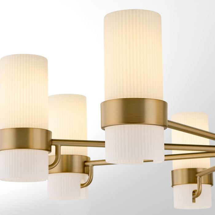 Quorum 6169-8-47 Eight Light Chandelier, Brushed Brass