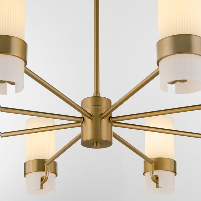 Quorum 6169-8-47 Eight Light Chandelier, Brushed Brass