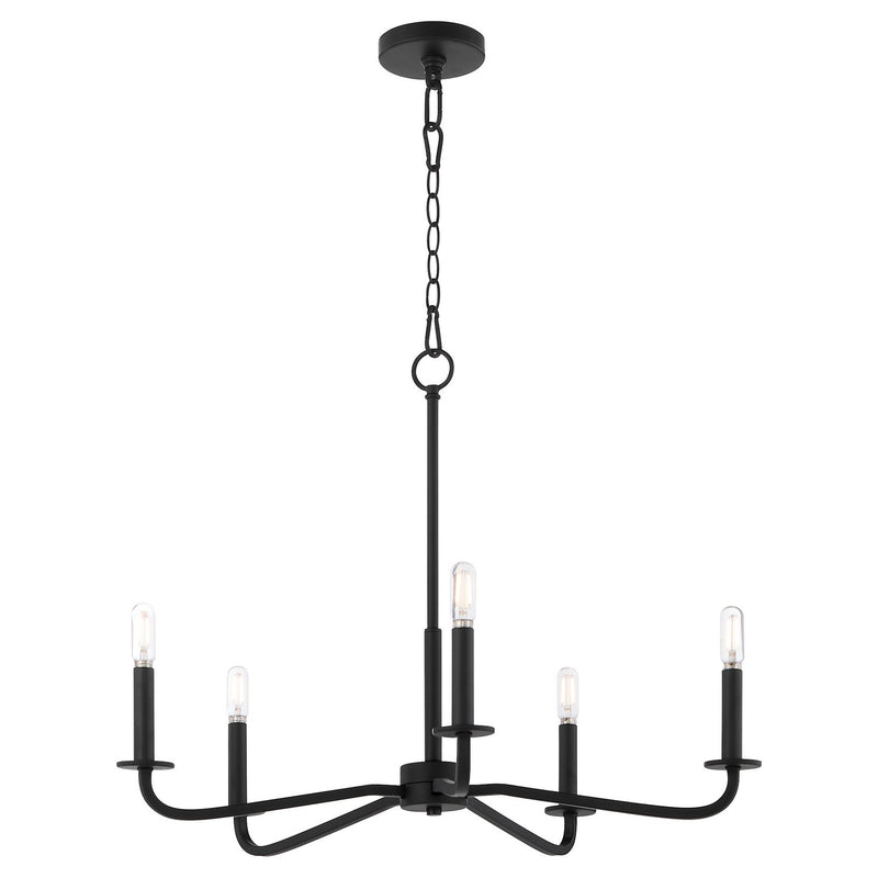 Quorum 6307-5-59 Five Light Chandelier, Matte Black