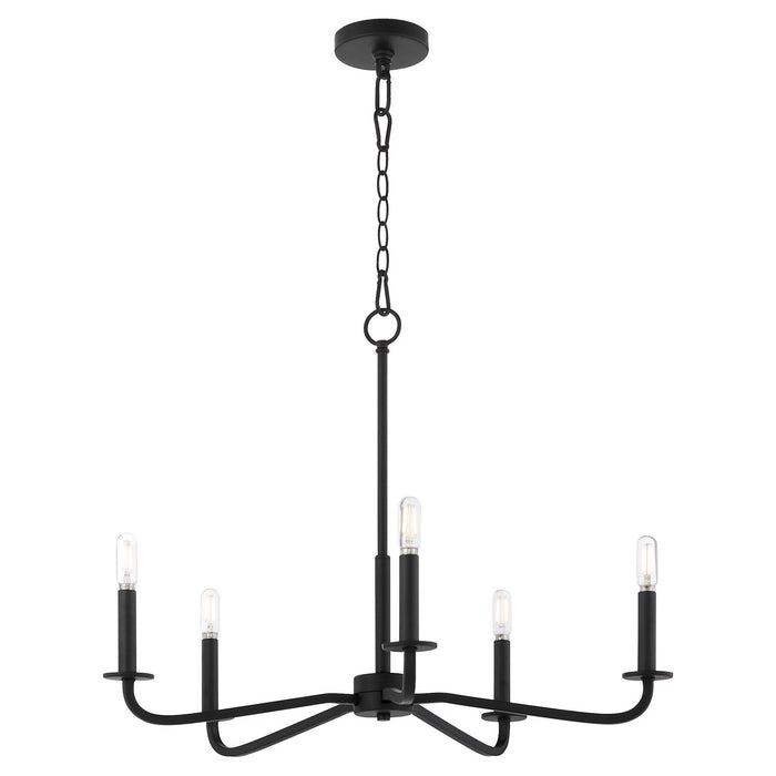 Quorum 6307-5-59 Five Light Chandelier, Matte Black