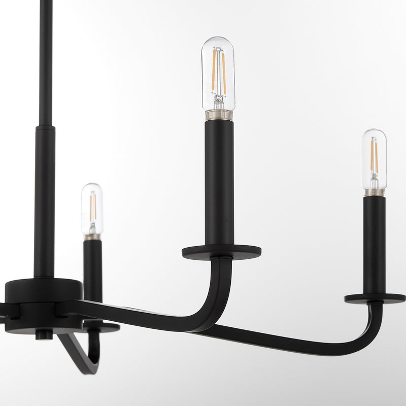 Quorum 6307-5-59 Five Light Chandelier, Matte Black