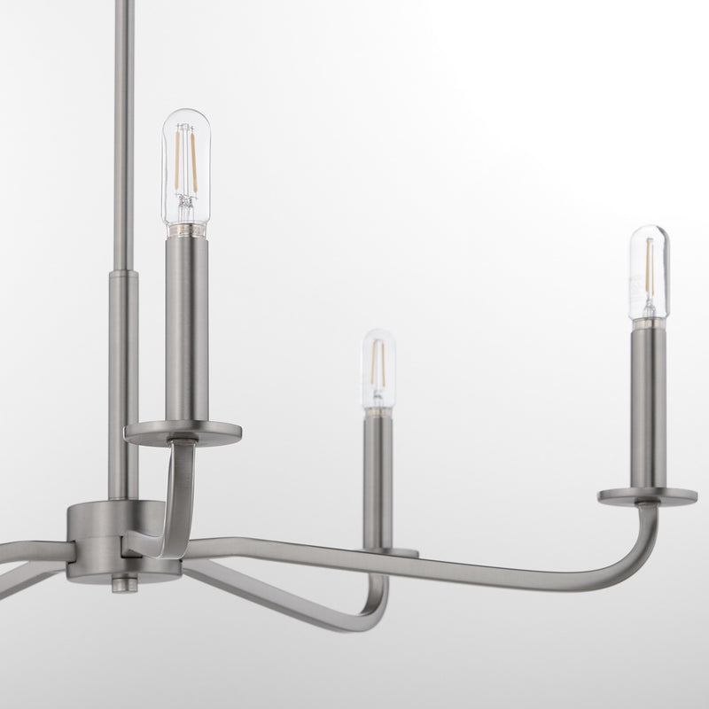 Quorum 6307-5-65 Five Light Chandelier, Satin Nickel