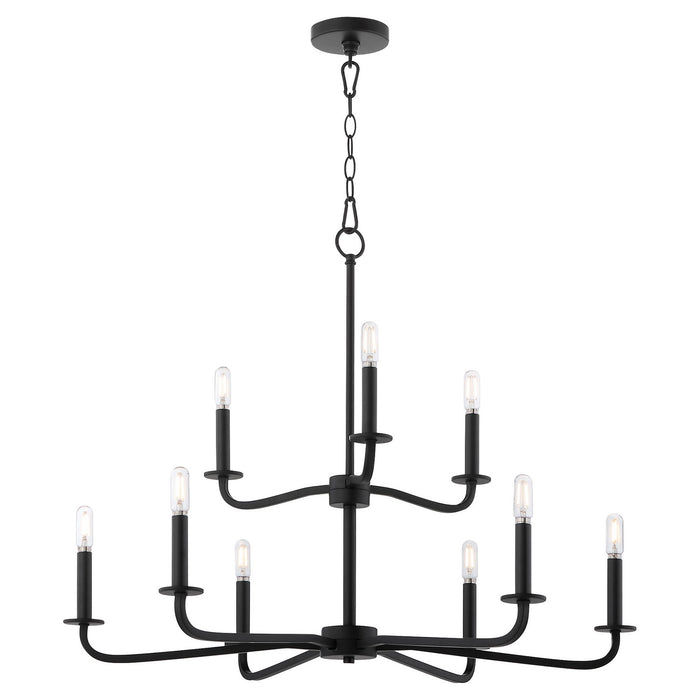 Quorum 6307-9-59 Nine Light Chandelier, Matte Black
