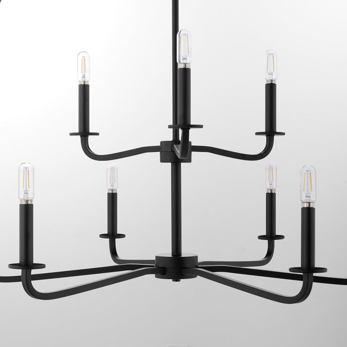 Quorum 6307-9-59 Nine Light Chandelier, Matte Black