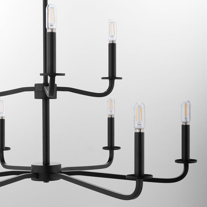 Quorum 6307-9-59 Nine Light Chandelier, Matte Black