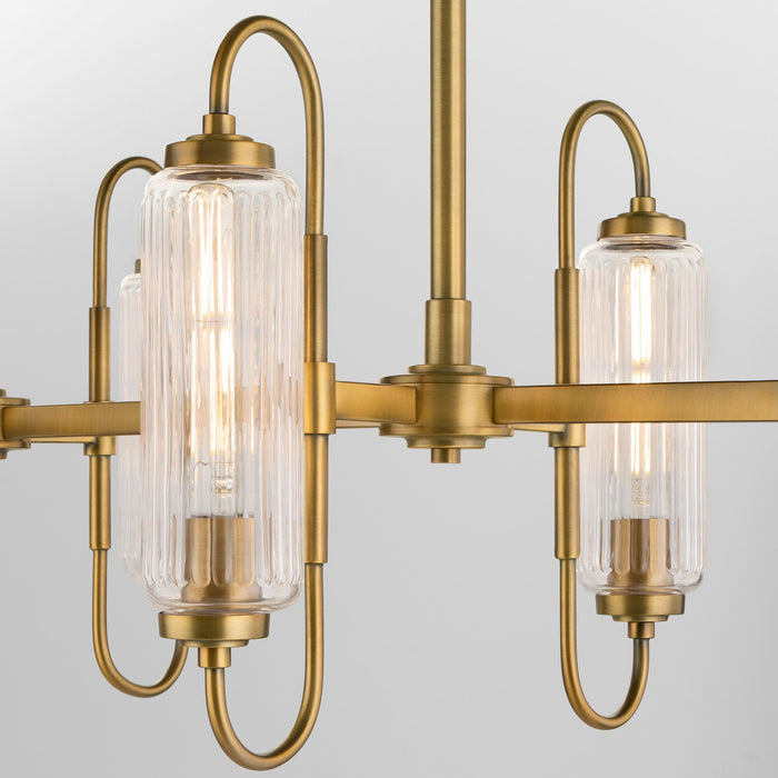 Quorum 6615-6-47 Six Light Pendant, Brushed Brass