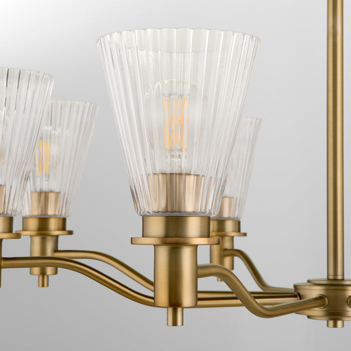 Quorum 6803-8-47 Eight Light Chandelier, Brushed Brass