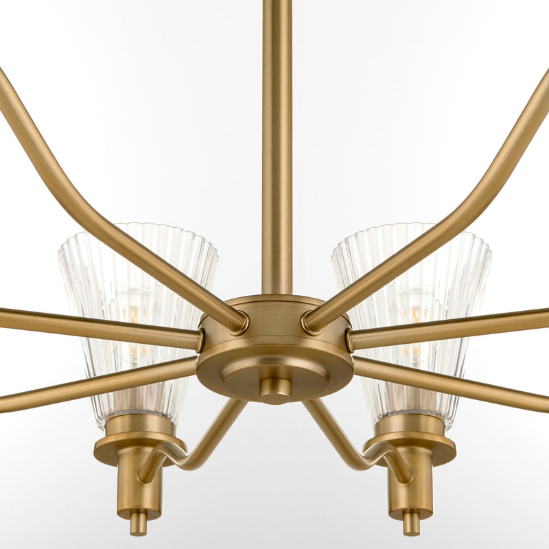 Quorum 6803-8-47 Eight Light Chandelier, Brushed Brass