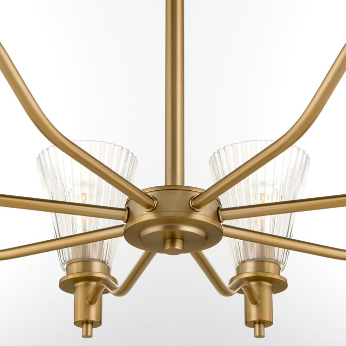 Quorum 6803-8-47 Eight Light Chandelier, Brushed Brass