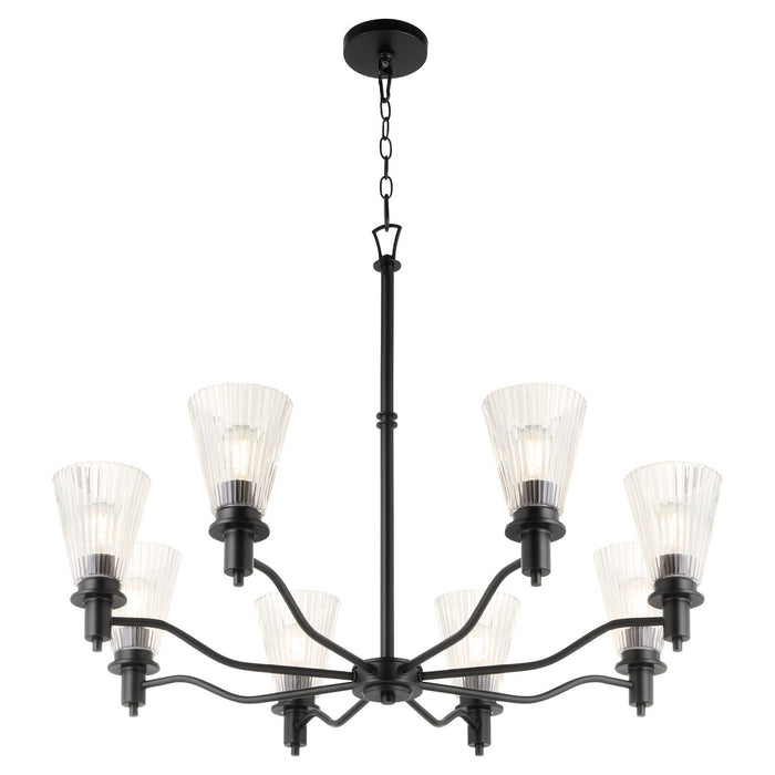 Quorum 6803-8-59 Eight Light Chandelier, Matte Black