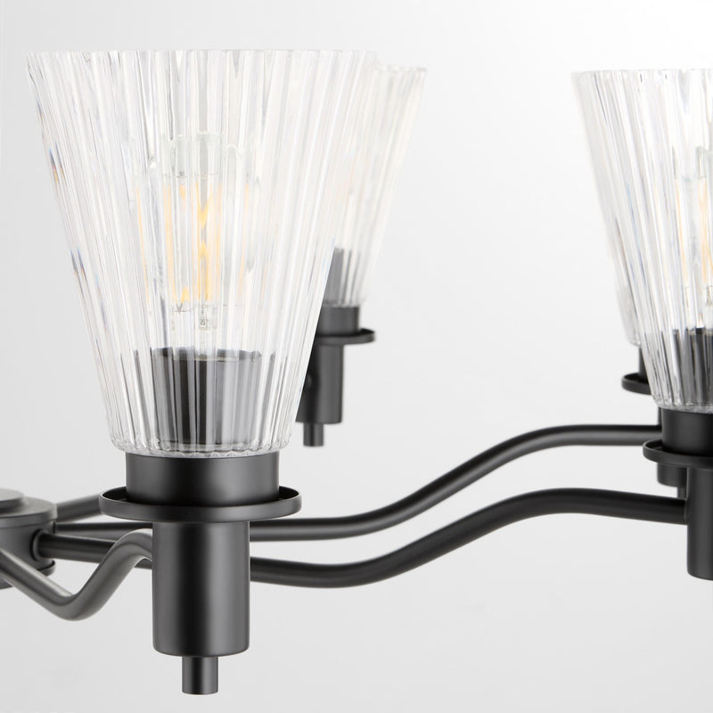 Quorum 6803-8-59 Eight Light Chandelier, Matte Black