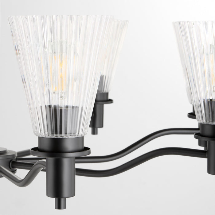 Quorum 6803-8-59 Eight Light Chandelier, Matte Black