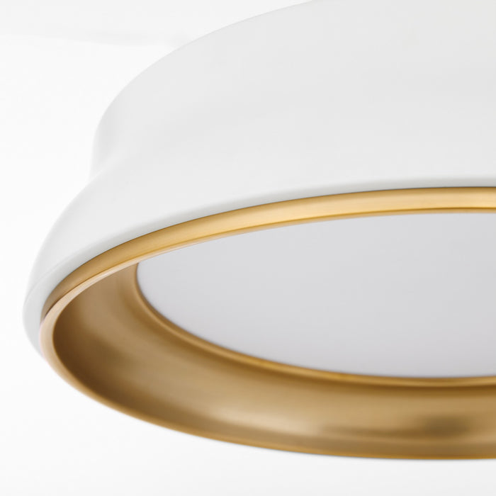 Quorum 8-2018-0847 Ceiling Mount, Studio White / Brushed Brass