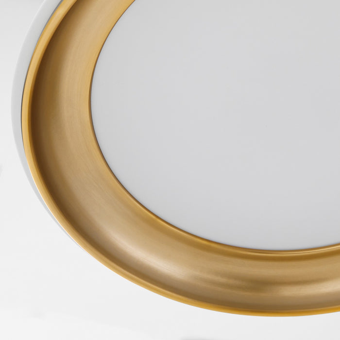Quorum 8-2018-0847 Ceiling Mount, Studio White / Brushed Brass