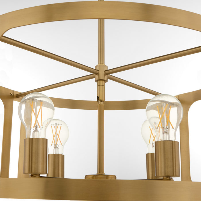 Quorum 8231-4-47 Four Light Pendant, Brushed Brass