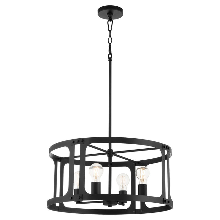 Quorum 8231-4-59 Four Light Pendant, Matte Black