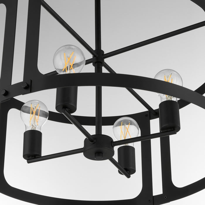 Quorum 8231-4-59 Four Light Pendant, Matte Black