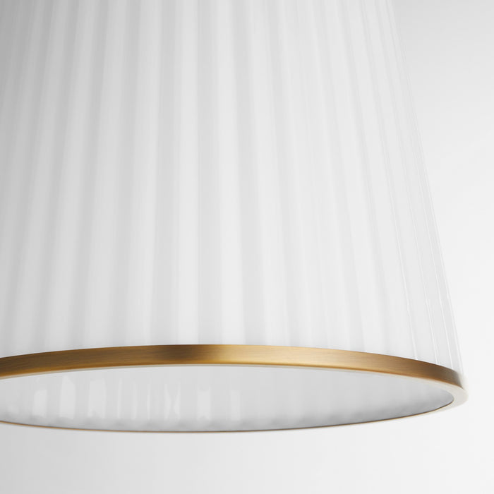 Quorum 8309-3-47 Three Light Pendant, Brushed Brass