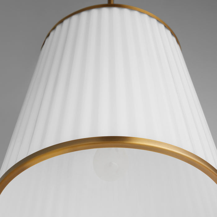 Quorum 8309-3-47 Three Light Pendant, Brushed Brass