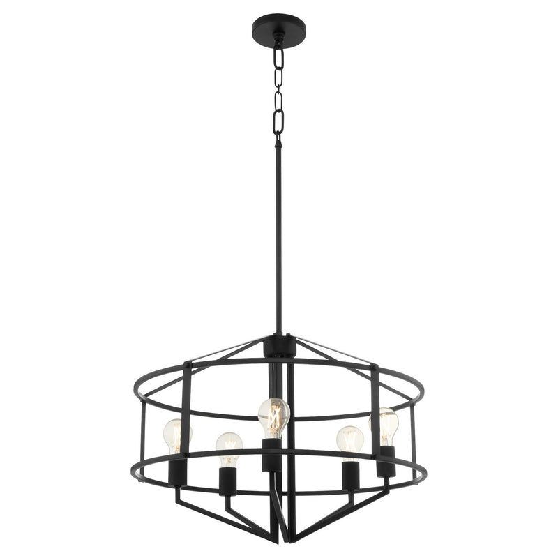 Quorum 8373-5-59 Five Light Pendant, Matte Black
