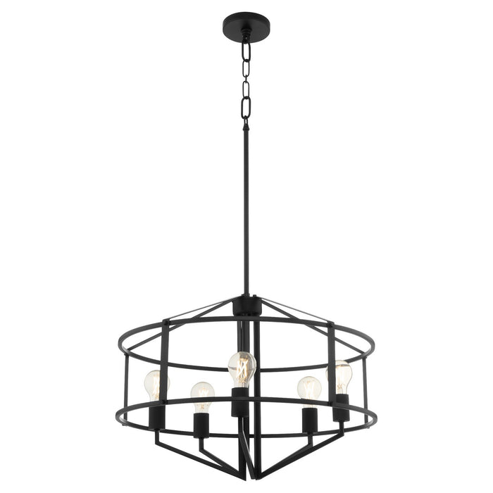 Quorum 8373-5-59 Five Light Pendant, Matte Black