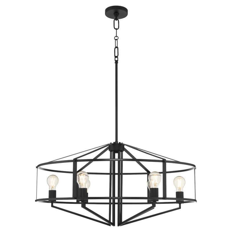 Quorum 8373-6-59 Six Light Pendant, Matte Black